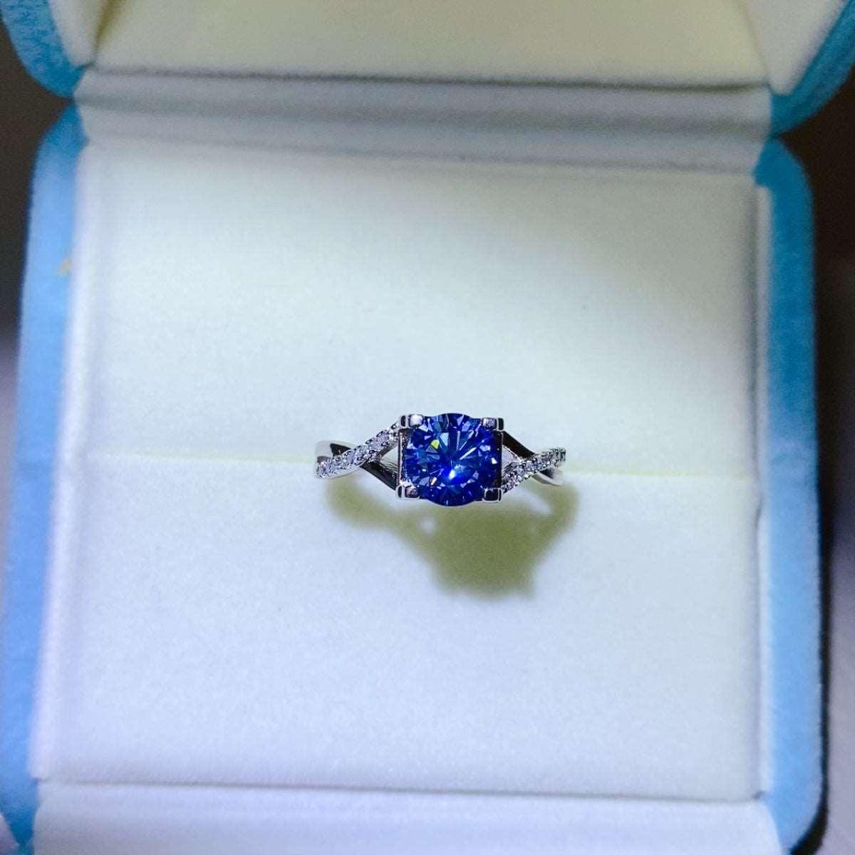 1 Carat Moissanite Crisscross 925 Sterling Silver Ring Carauana Store