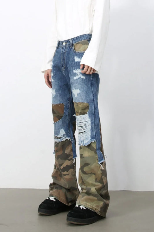 Men's Distressed Camouflage Jeans Carauana Store