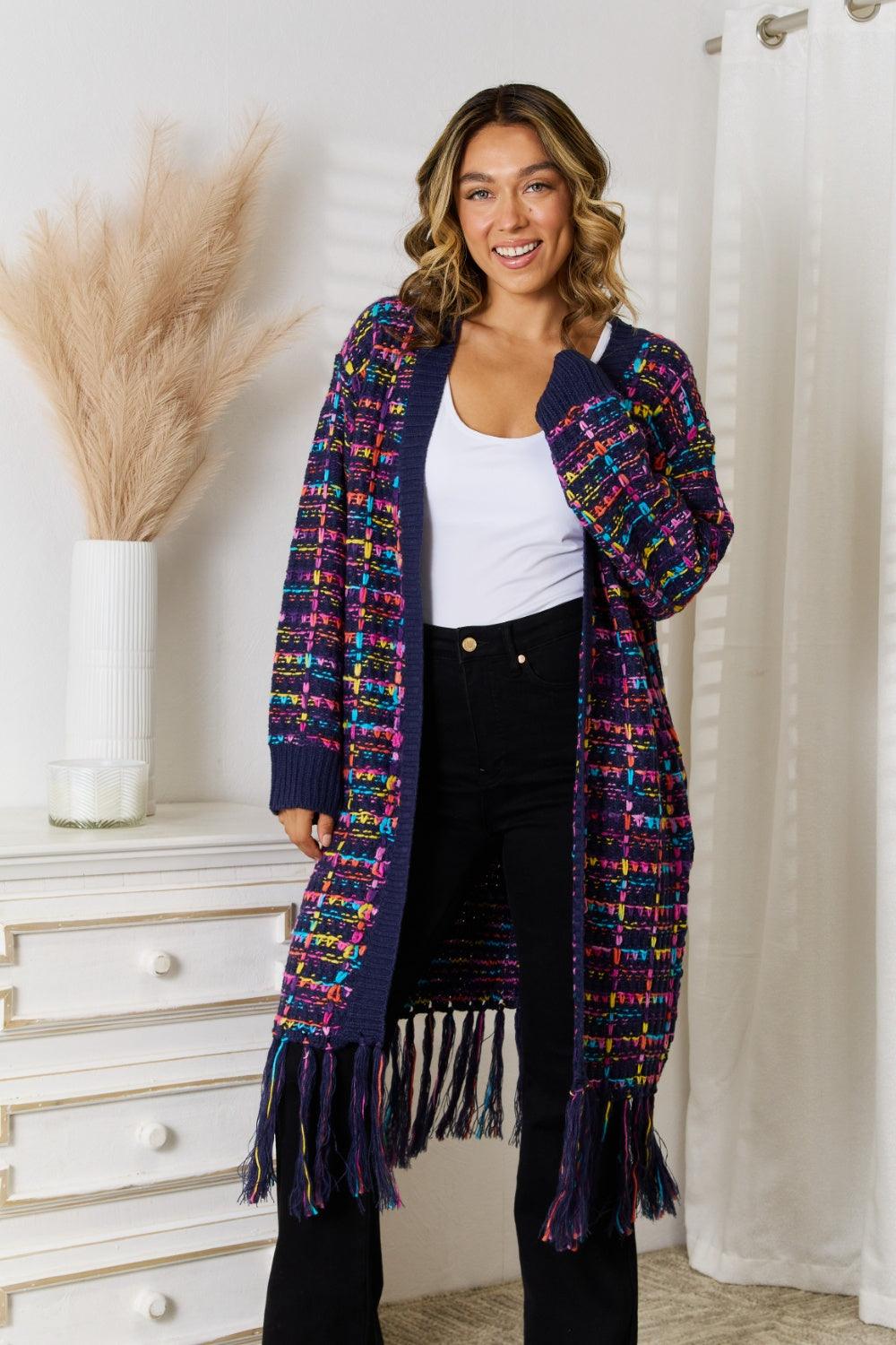 Angel Wings Fringe Hem Open Front Cardigan Carauana Store