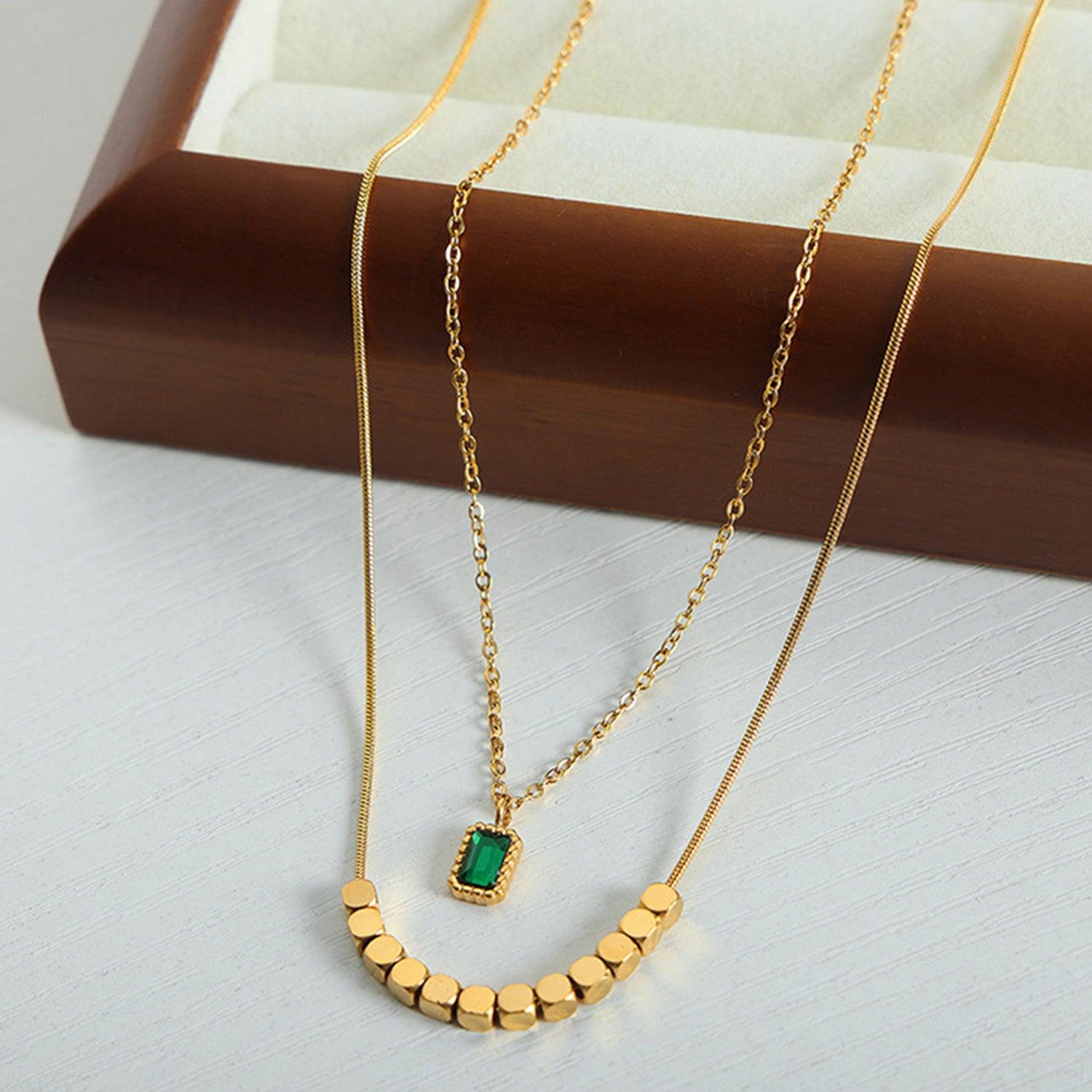 18K Gold-Plated Double-Layered Necklace Carauana Store