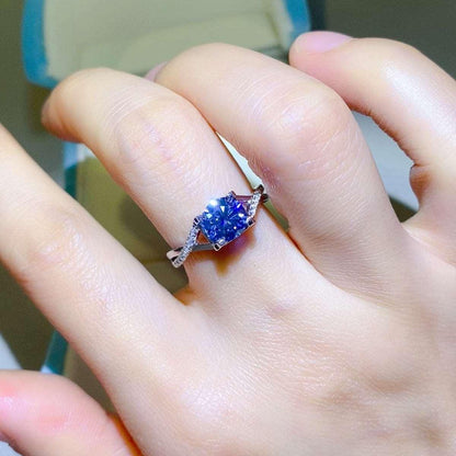 1 Carat Moissanite Crisscross 925 Sterling Silver Ring Carauana Store