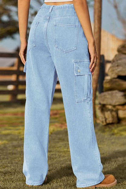 Loose Fit Drawstring Jeans with Pocket Carauana Store