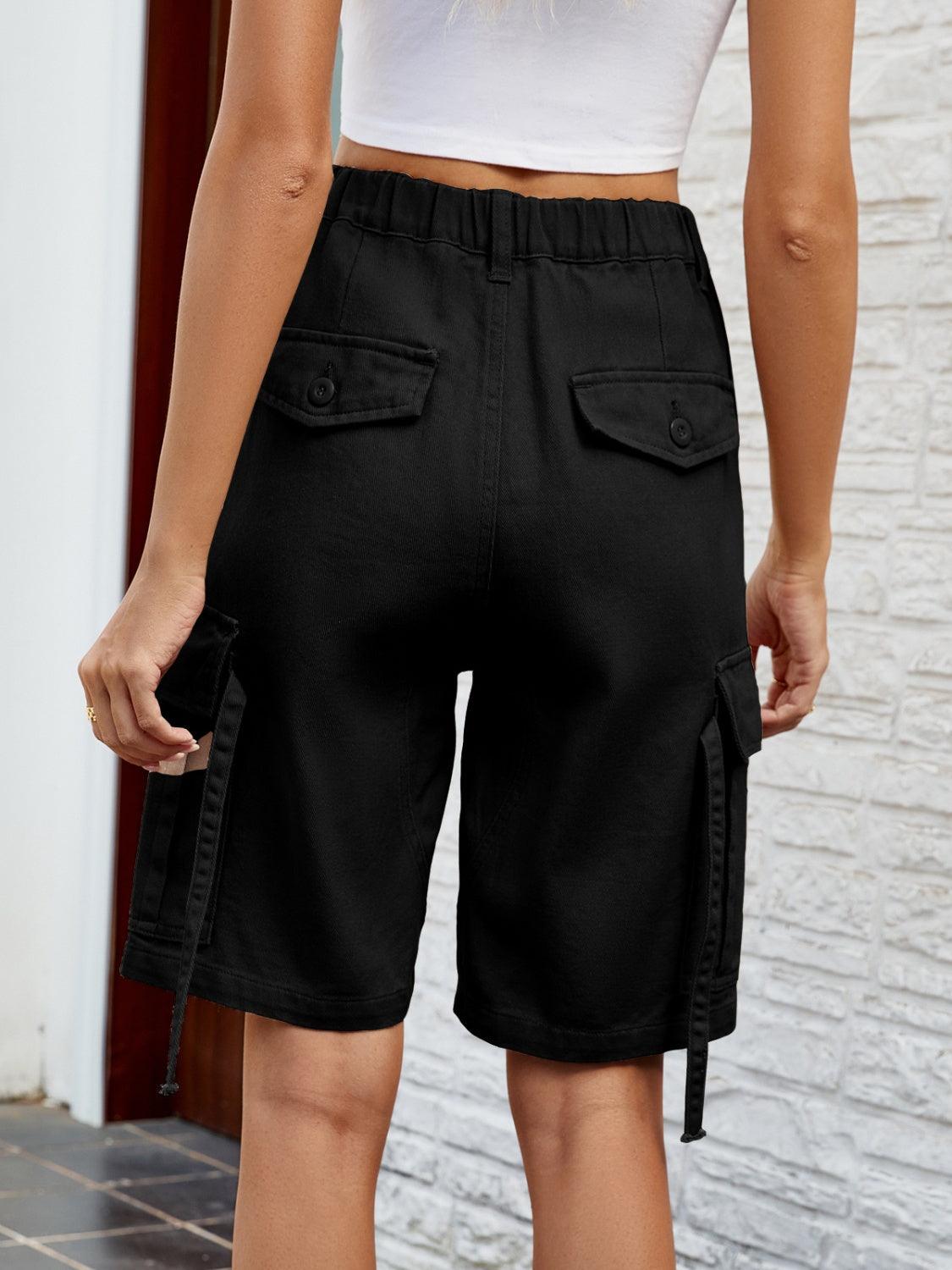 High Waist Denim Shorts with Pockets Carauana Store