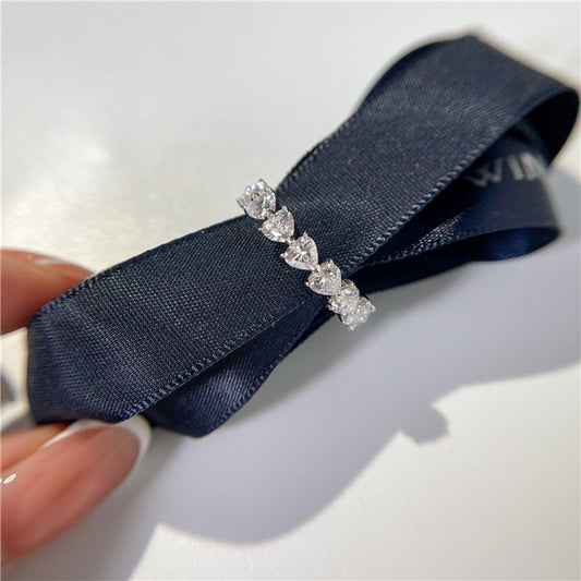 2.1 Carat 925 Sterling Silver Moissanite Heart Ring Carauana Store