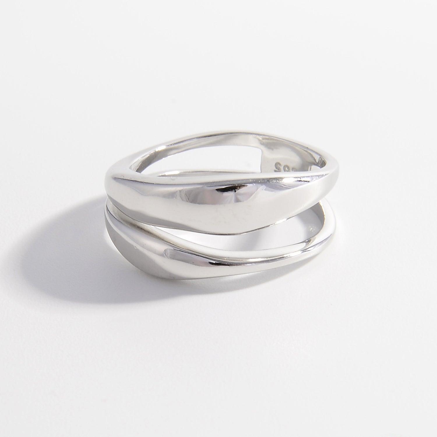 925 Sterling Silver Double-Layered Ring Carauana Store