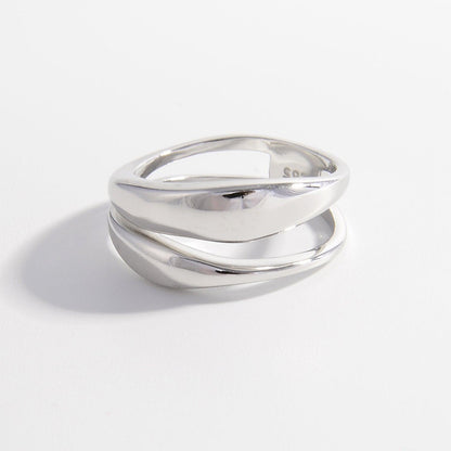 925 Sterling Silver Double-Layered Ring Carauana Store