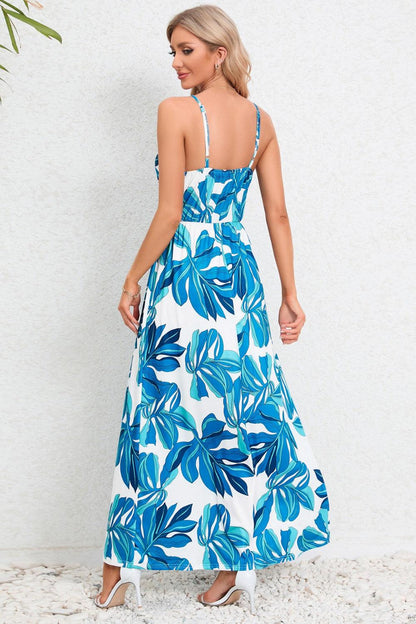 Printed Surplice Maxi Cami Dress Carauana Store