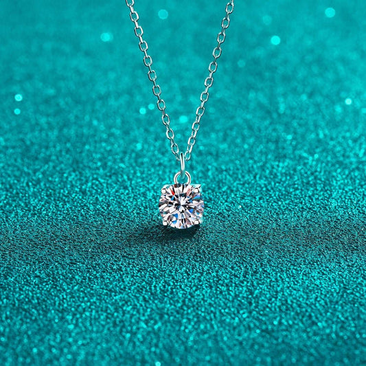 1 Carat Moissanite 925 Sterling Silver Necklace Carauana Store