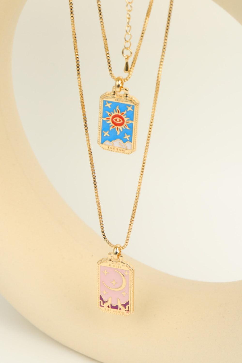 Tarot Card Pendant Copper Necklace Carauana Store