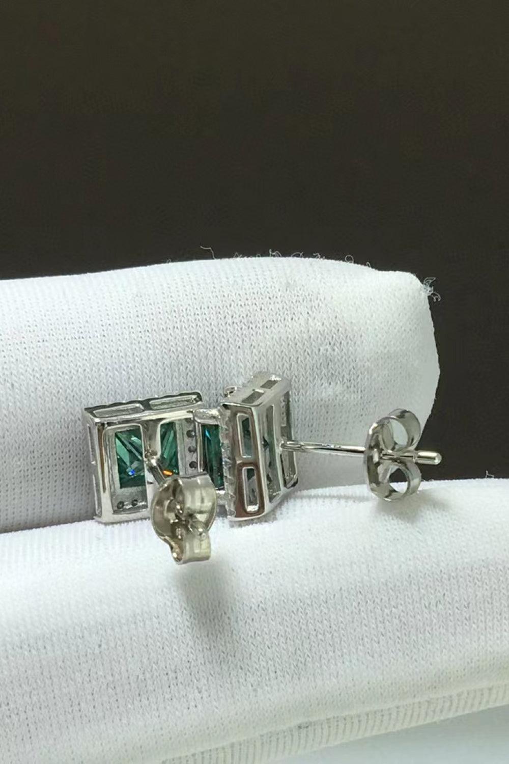 2 Carat Moissanite Square Stud Earrings Carauana Store