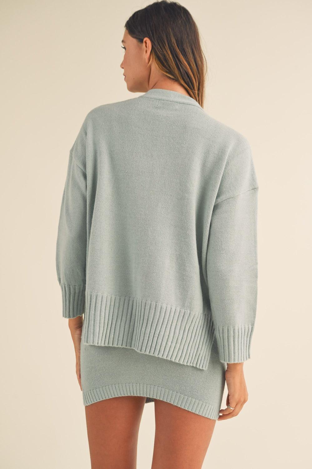MABLE 3 Pieces Sweater Set with Crop Cami, Mini Skirt, Cardigan Carauana Store
