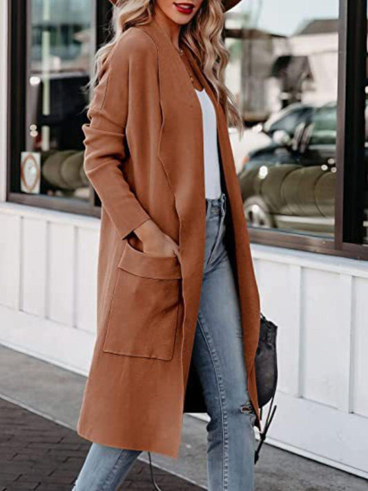 Open Front Dropped Shoulder Outerwear Carauana Store
