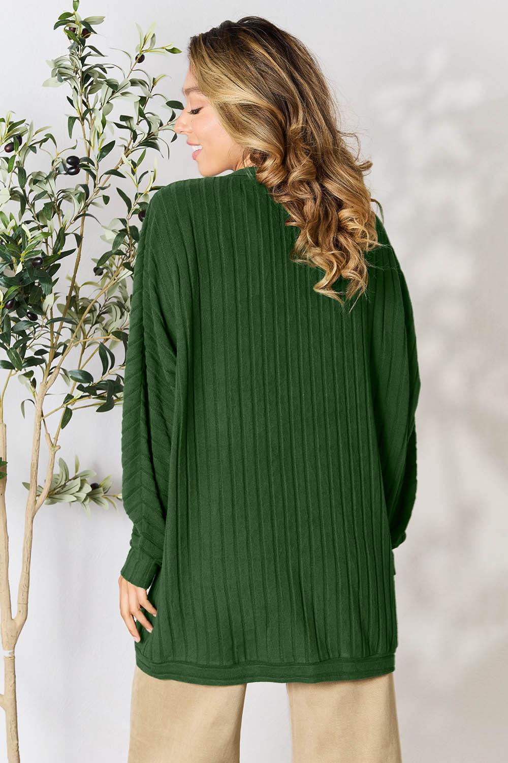 Basic Bae Full Size Ribbed Cocoon Cardigan Carauana Store