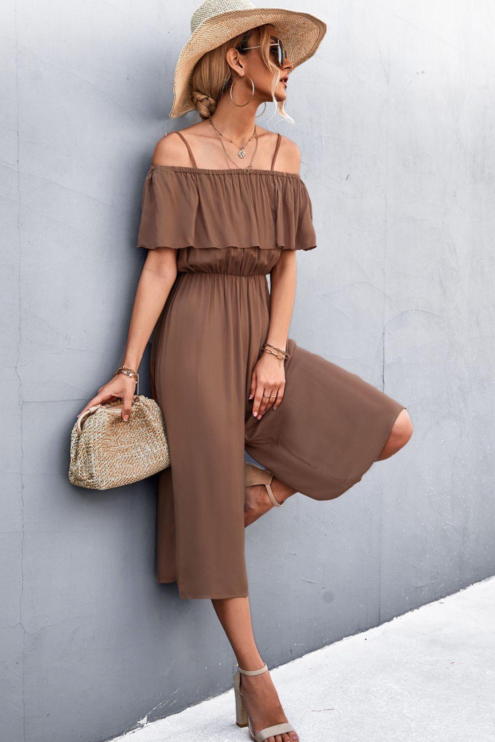 Spaghetti Strap Layered Jumpsuit Carauana Store
