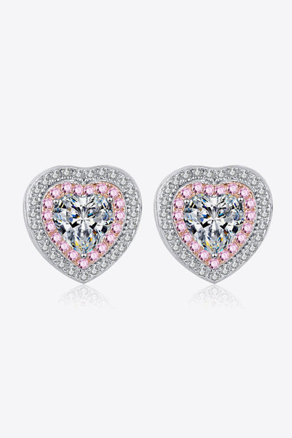 Moissanite Heart-Shaped Stud Earrings Carauana Store