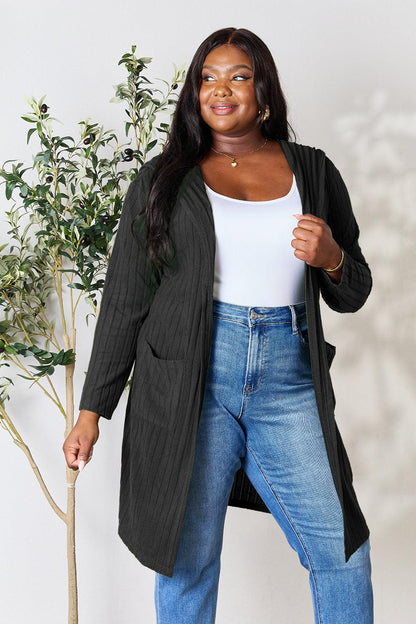 Basic Bae Full Size Hooded Sweater Cardigan Carauana Store