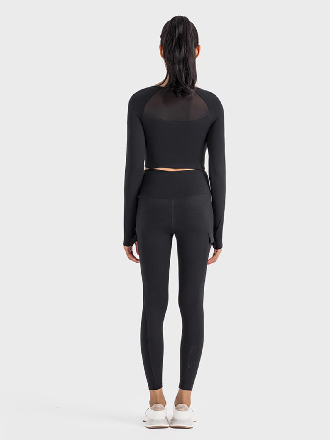 Millennia Square Neck Long Sleeve Cropped Sports Top Carauana Store