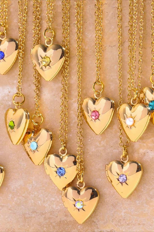 Zircon Heart Shape 14K Gold-Plated Pendant Necklace Carauana Store