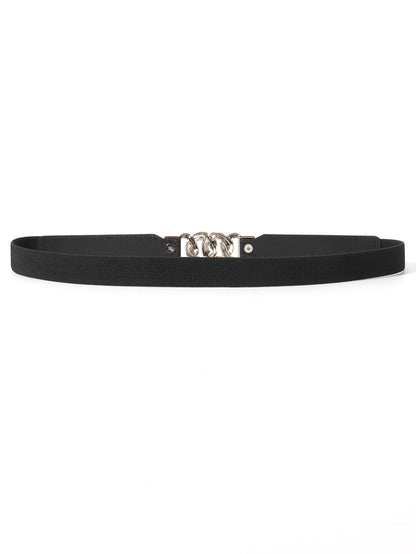 Zinc Alloy Buckle Elastic PU Belt Carauana Store