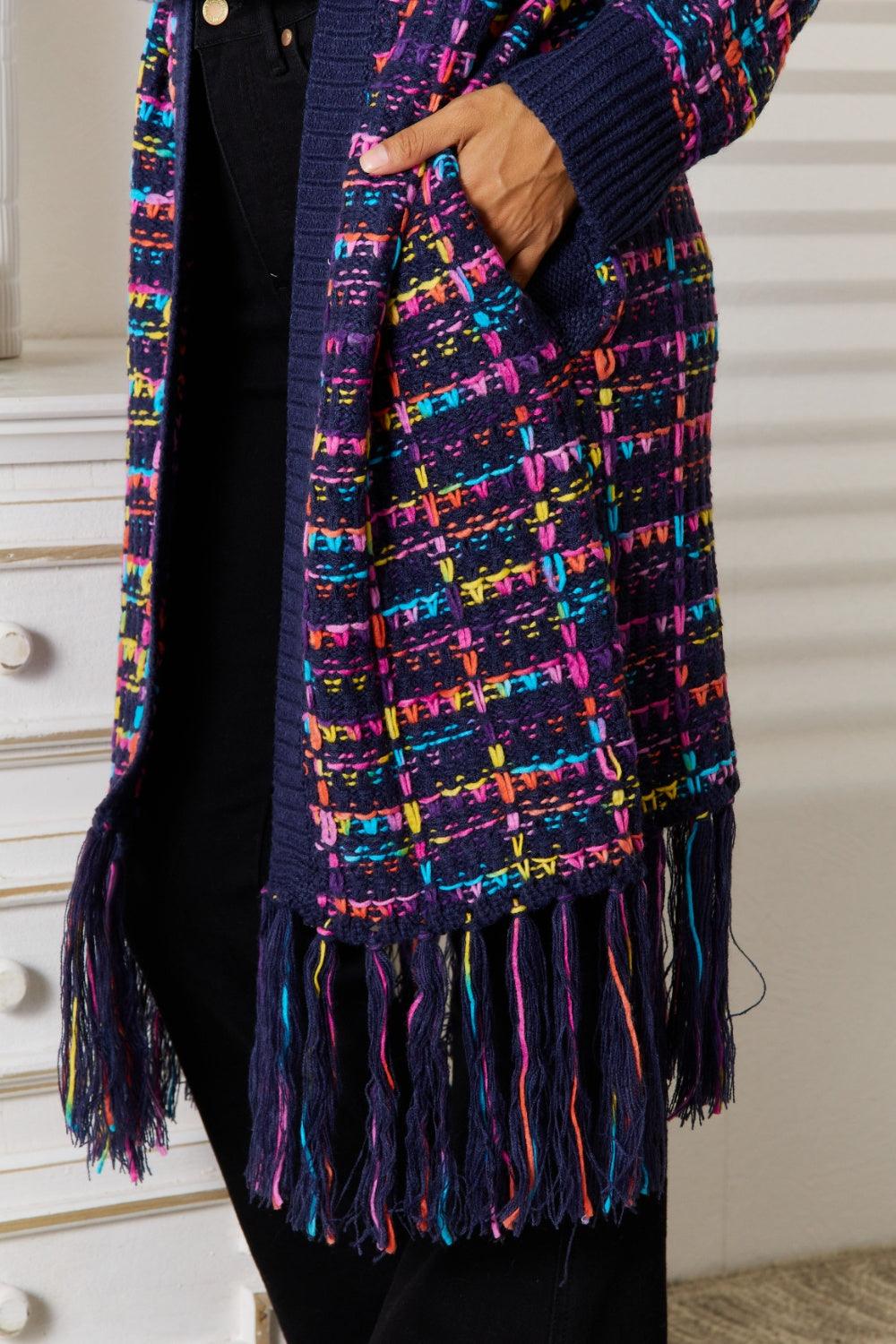 Angel Wings Fringe Hem Open Front Cardigan Carauana Store
