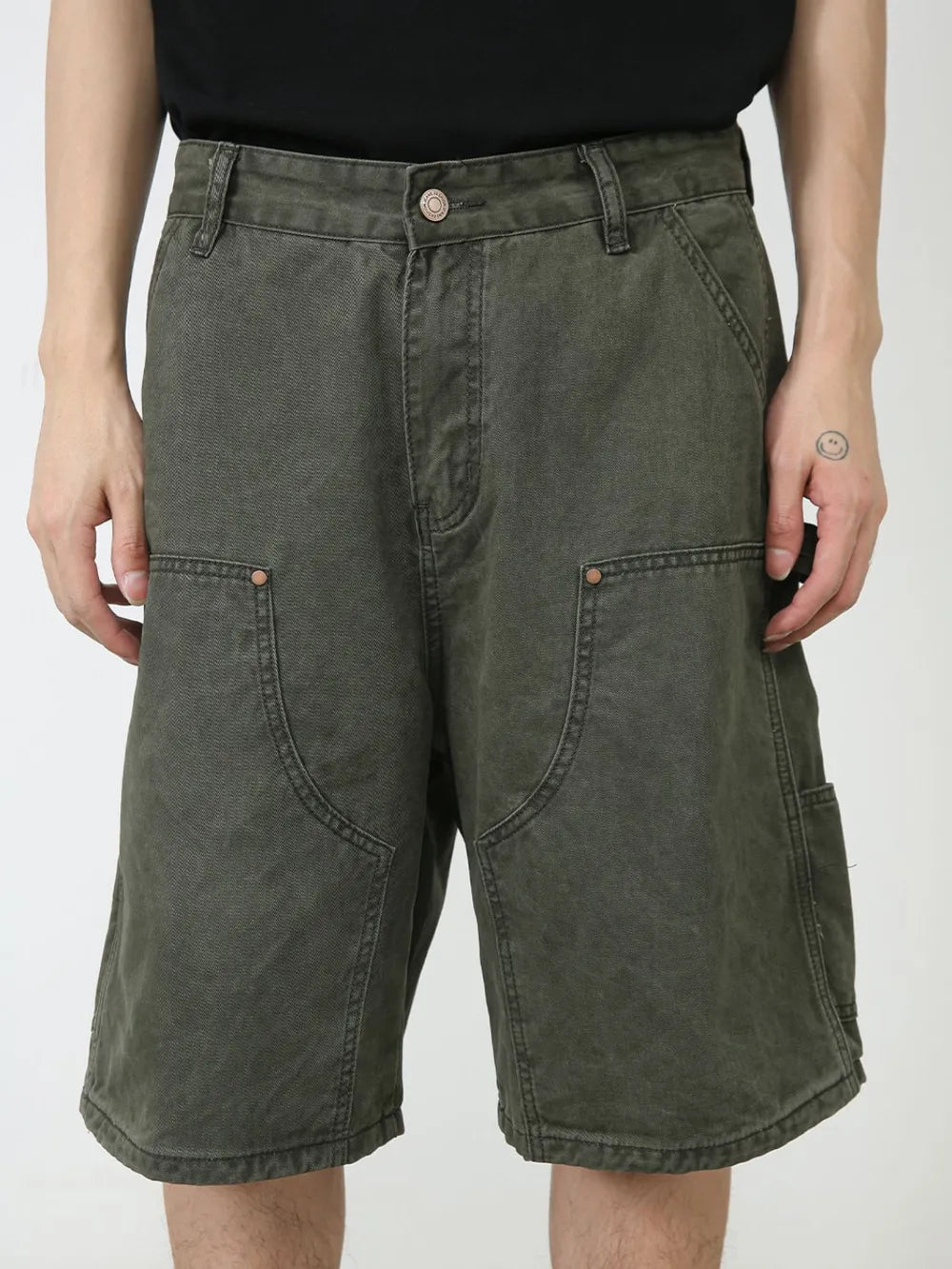 Men's Mid Rise Denim Shorts with Pockets Carauana Store
