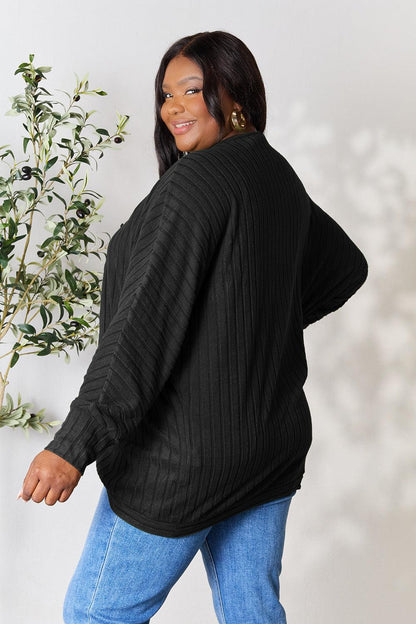 Basic Bae Full Size Ribbed Cocoon Cardigan Carauana Store