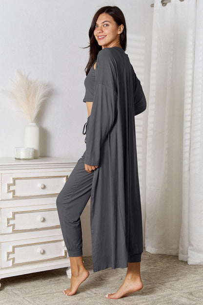Tank, Pants, and Cardigan Set with Pockets Carauana Store