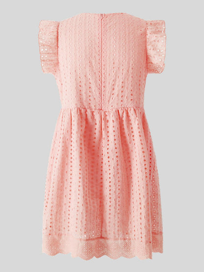Ruffled Eyelet Cap Sleeve Mini Dress Carauana Store