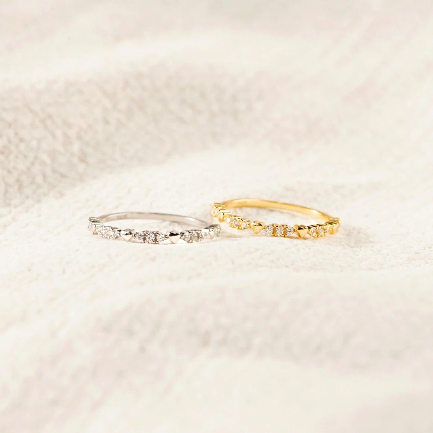 925 Sterling Silver Inlaid Zircon Ring Carauana Store