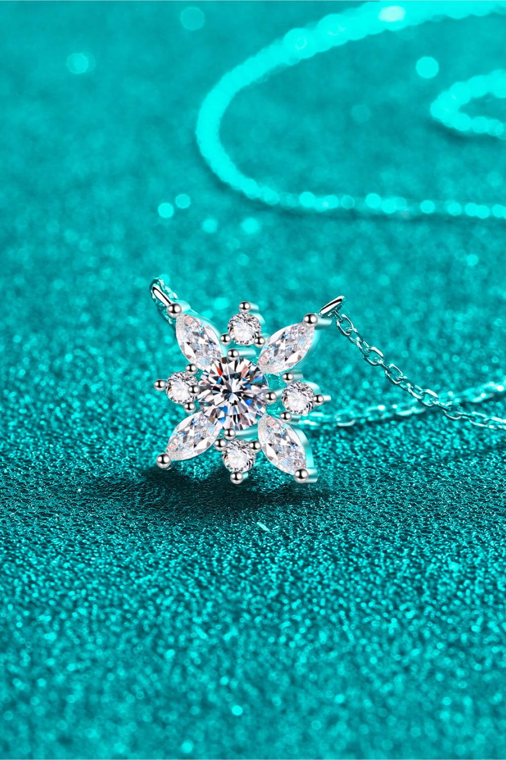 Moissanite Rhodium-Plated Necklace Carauana Store