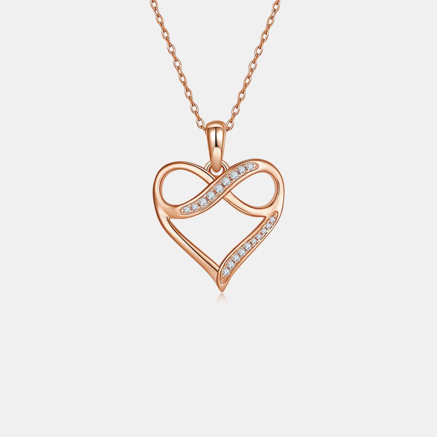 Moissanite 925 Sterling Silver Heart Necklace Carauana Store