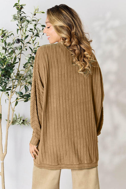 Basic Bae Full Size Ribbed Cocoon Cardigan Carauana Store