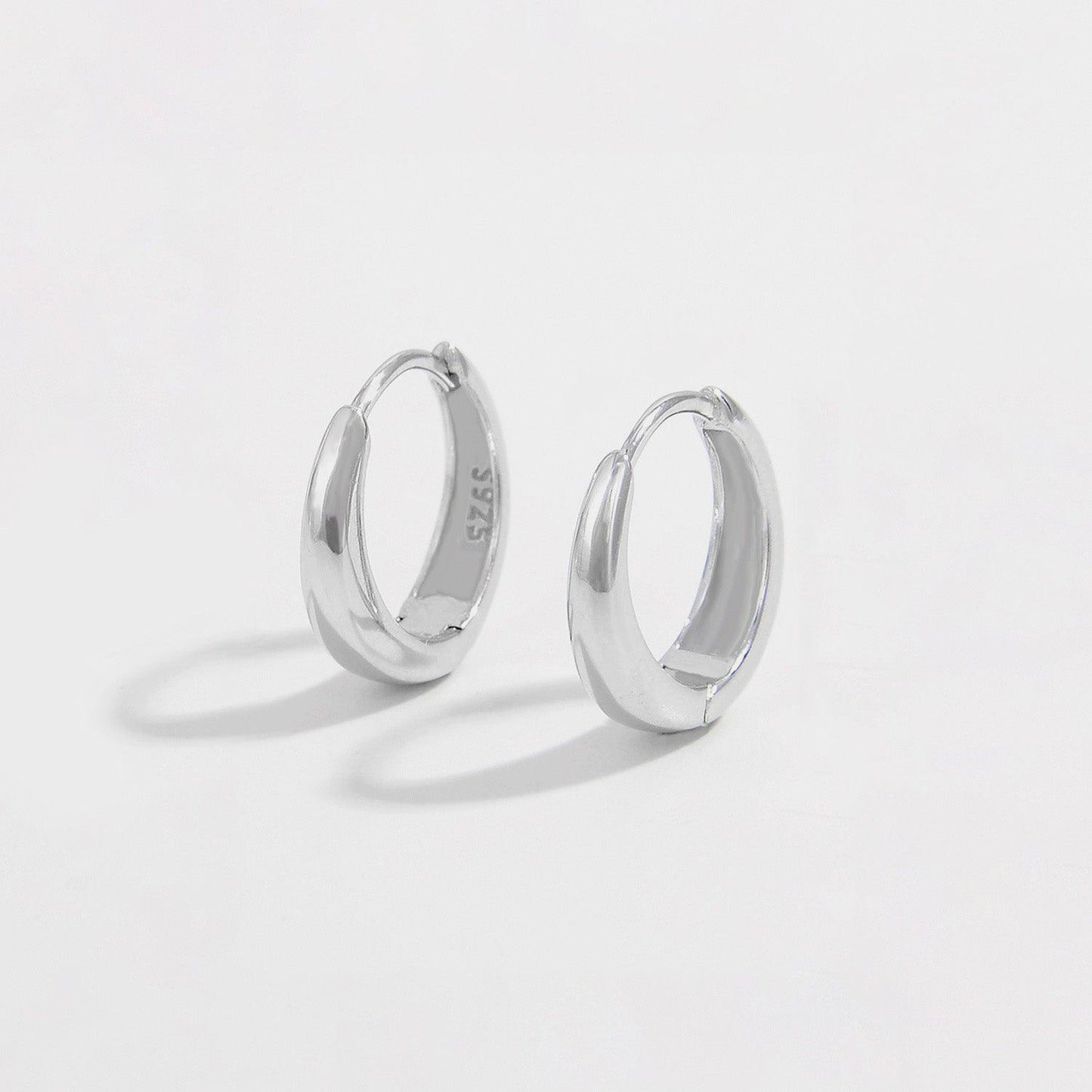 925 Sterling Silver Inlaid Zircon Huggie Earrings Carauana Store