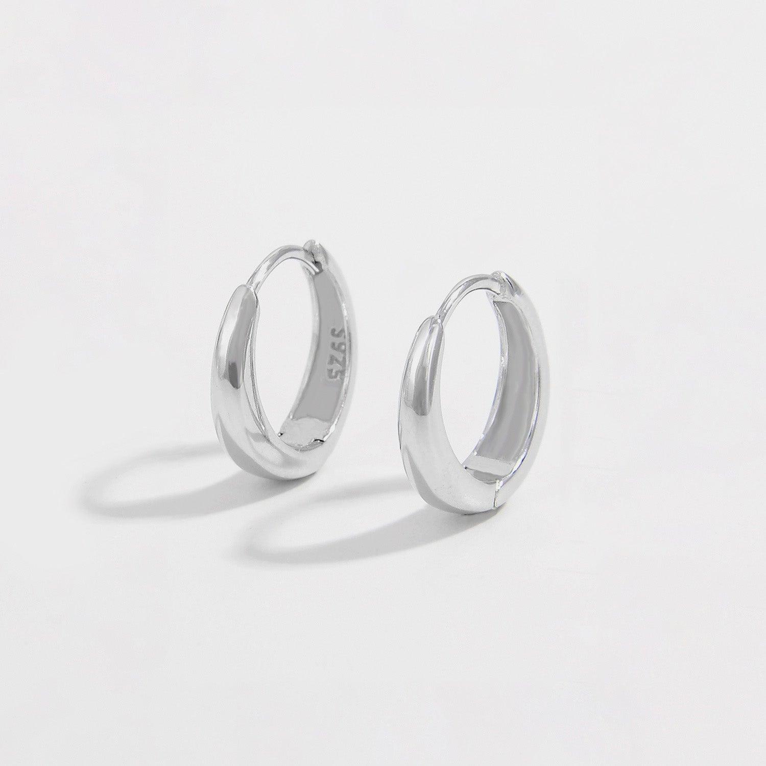 925 Sterling Silver Inlaid Zircon Huggie Earrings Carauana Store