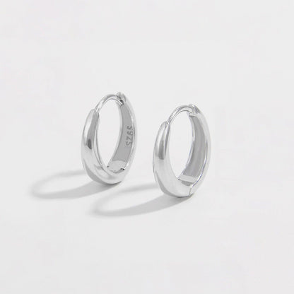 925 Sterling Silver Inlaid Zircon Huggie Earrings Carauana Store