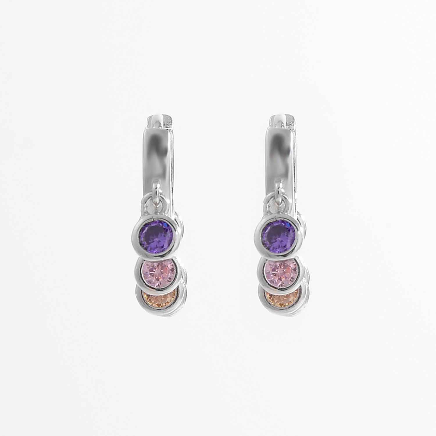 Zircon 925 Sterling Silver Huggie Earrings Carauana Store