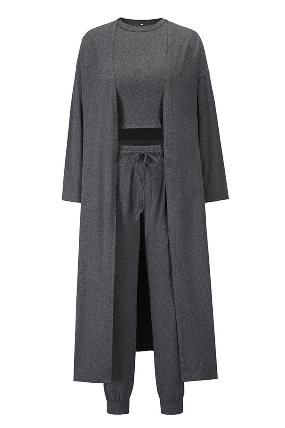 Tank, Pants, and Cardigan Set with Pockets Carauana Store