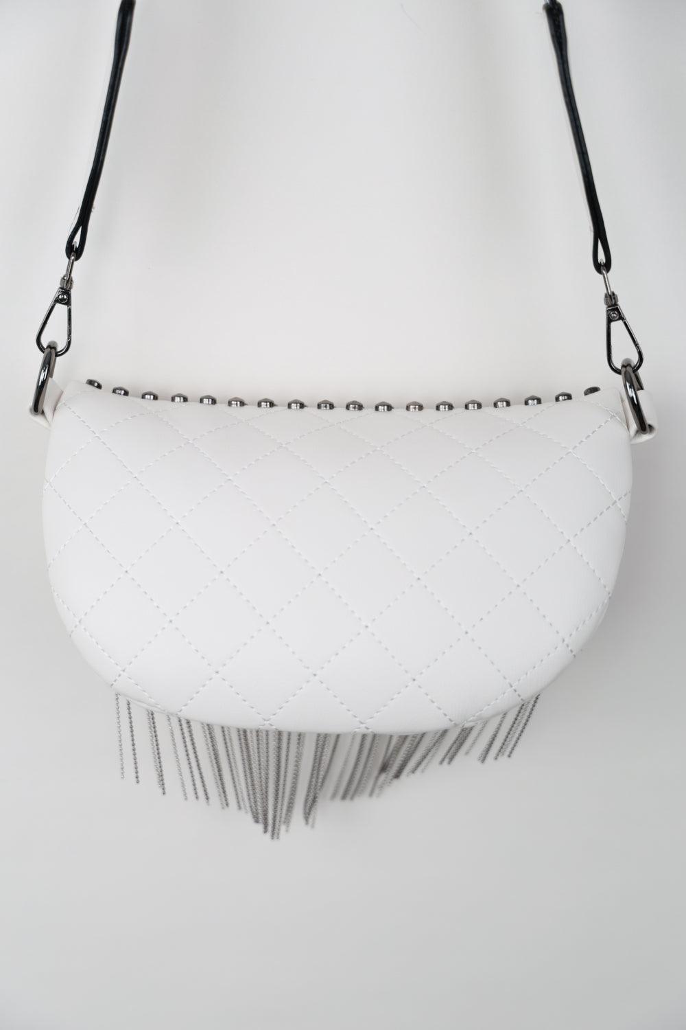 Adored PU Leather Studded Sling Bag with Fringes Carauana Store