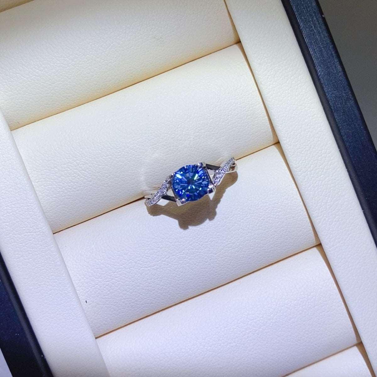 1 Carat Moissanite Crisscross 925 Sterling Silver Ring Carauana Store