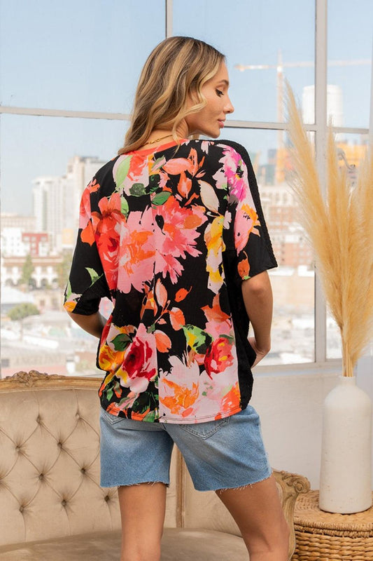Sew In Love Full Size Floral Round Neck Short Sleeve T-Shirt Carauana Store