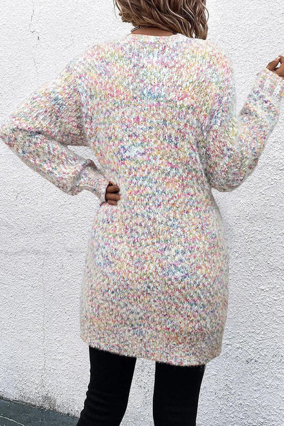 Pocketed Open Front Long Sleeve Cardigan Carauana Store