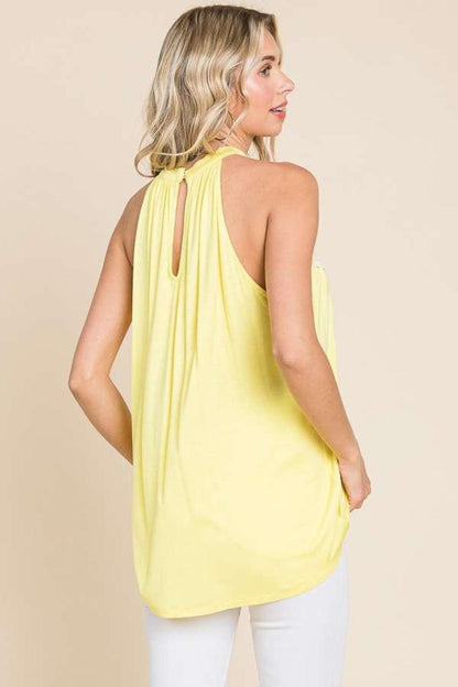 Culture Code Lace Panel Sleeveless Round Neck Top Carauana Store