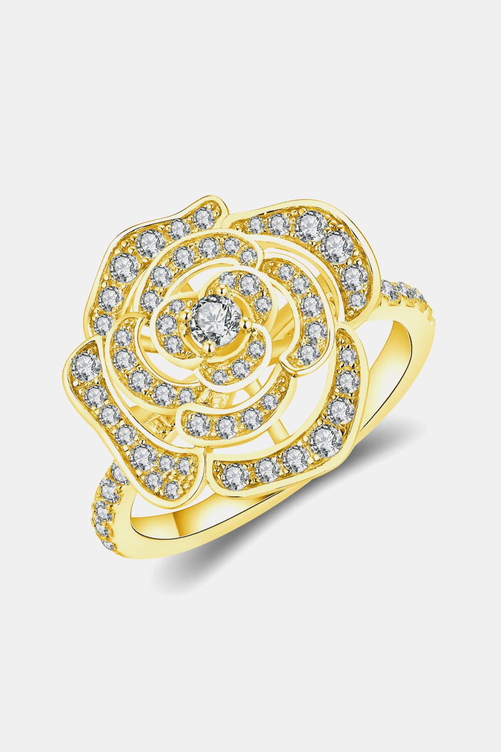 Moissanite Flower Shape Ring Carauana Store
