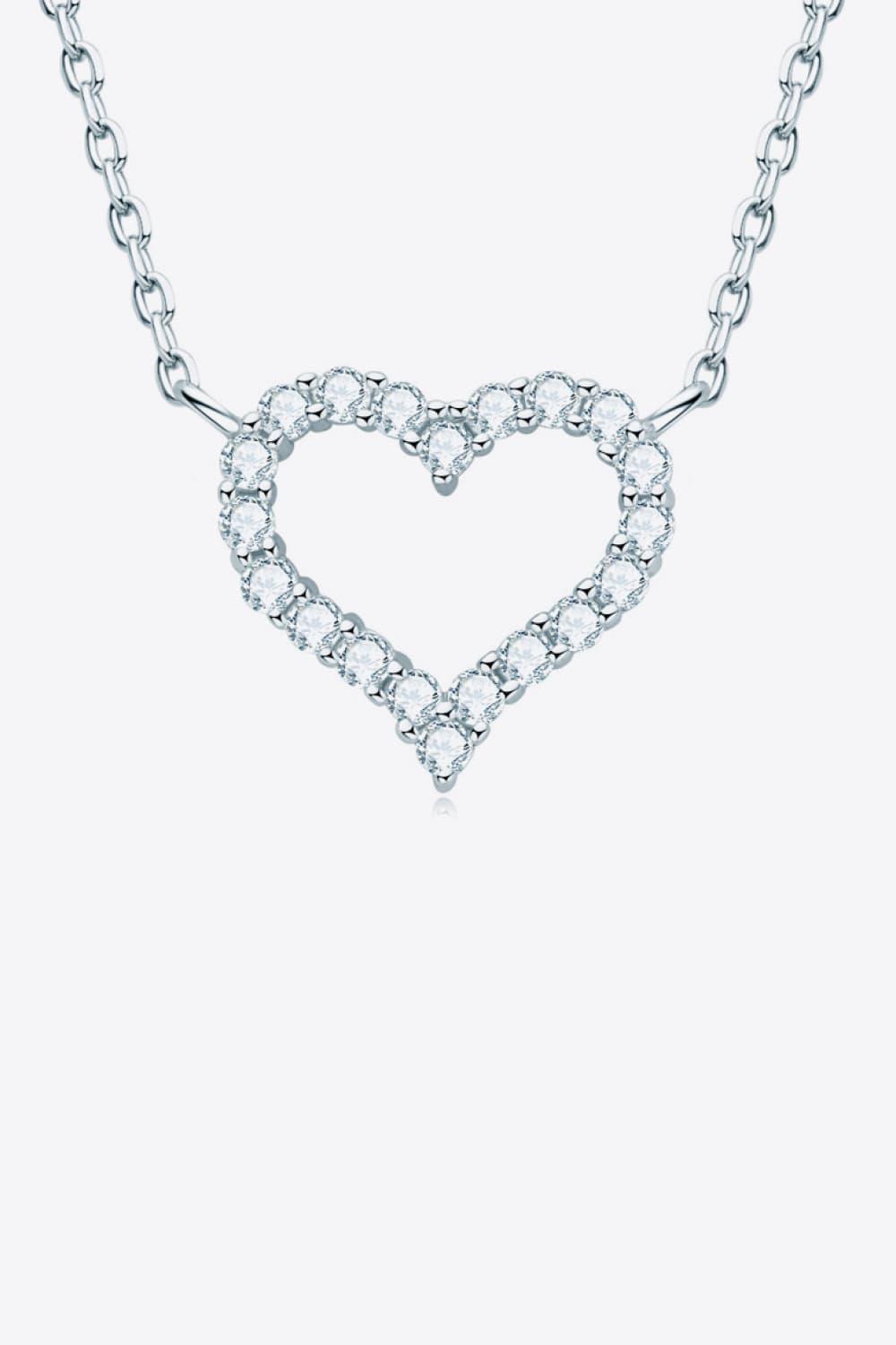 Adored Moissanite Platinum-Plated Heart Necklace Carauana Store