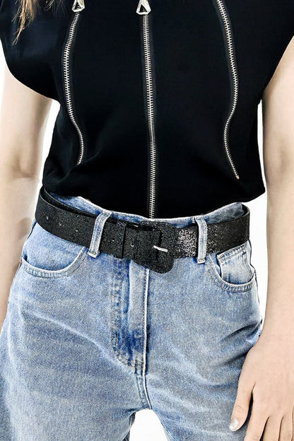 Glitter PU Leather Belt Carauana Store