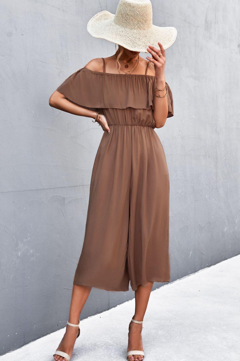 Spaghetti Strap Layered Jumpsuit Carauana Store
