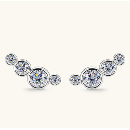 Moissanite 925 Sterling Silver Stud Earrings Carauana Store