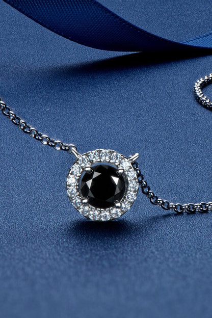 Two-Tone 1 Carat Moissanite Round Pendant Necklace Carauana Store