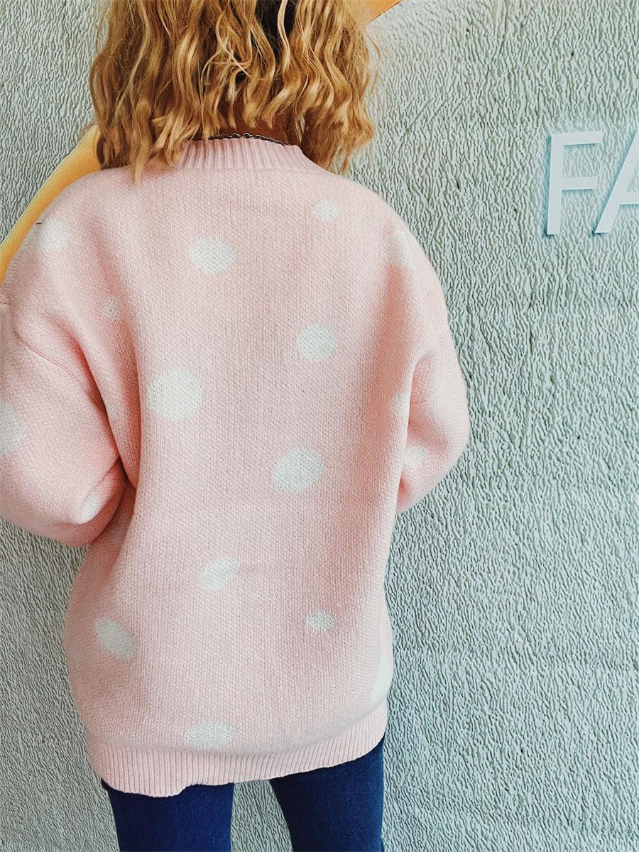Polka Dot Button Up Cardigan Carauana Store