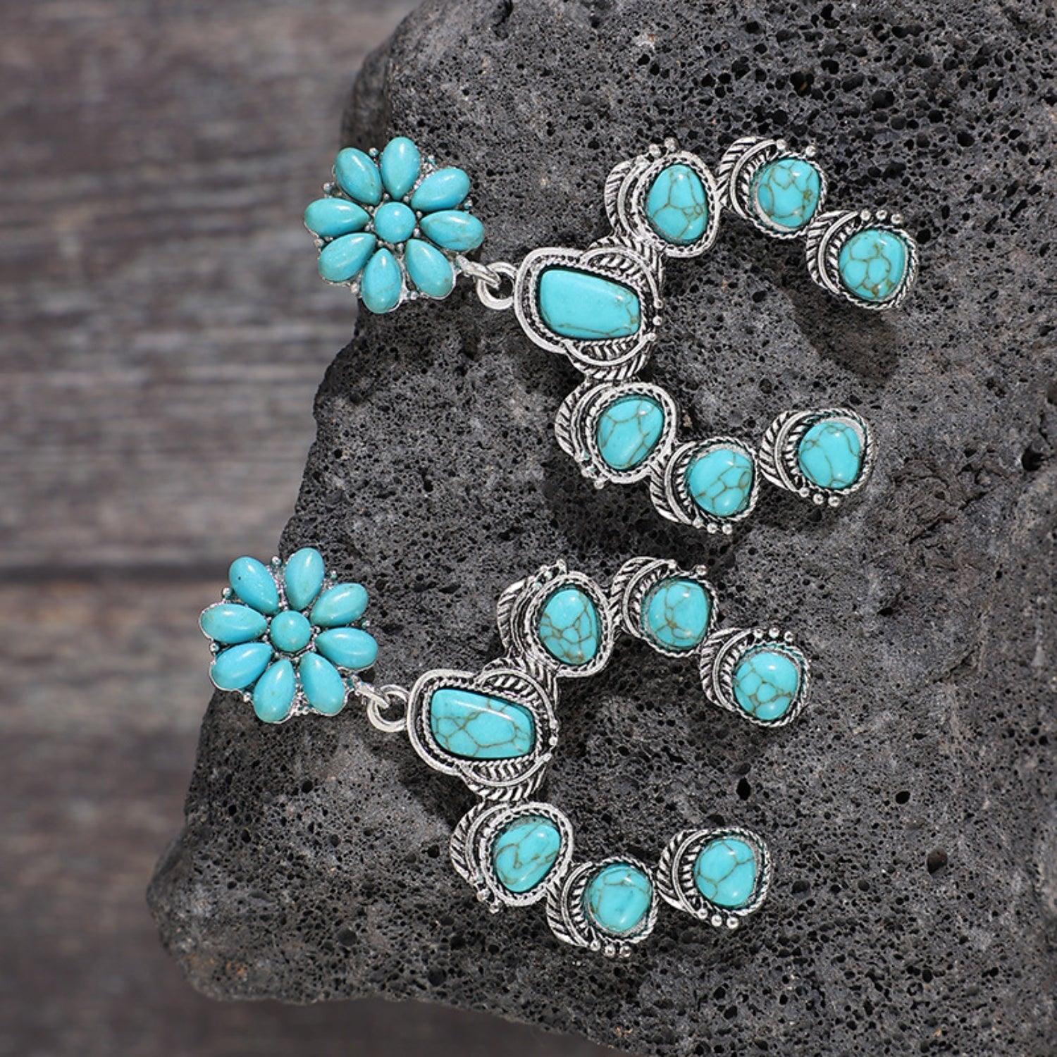Artificial Turquoise Alloy Dangle Earrings Carauana Store